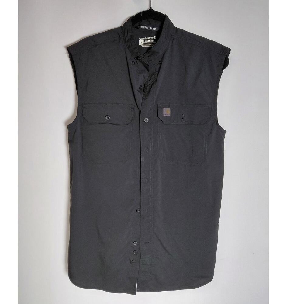 Carhartt Force TW5291-M Relaxed Fit Vest Black Solid Sleeveless Men Size S
